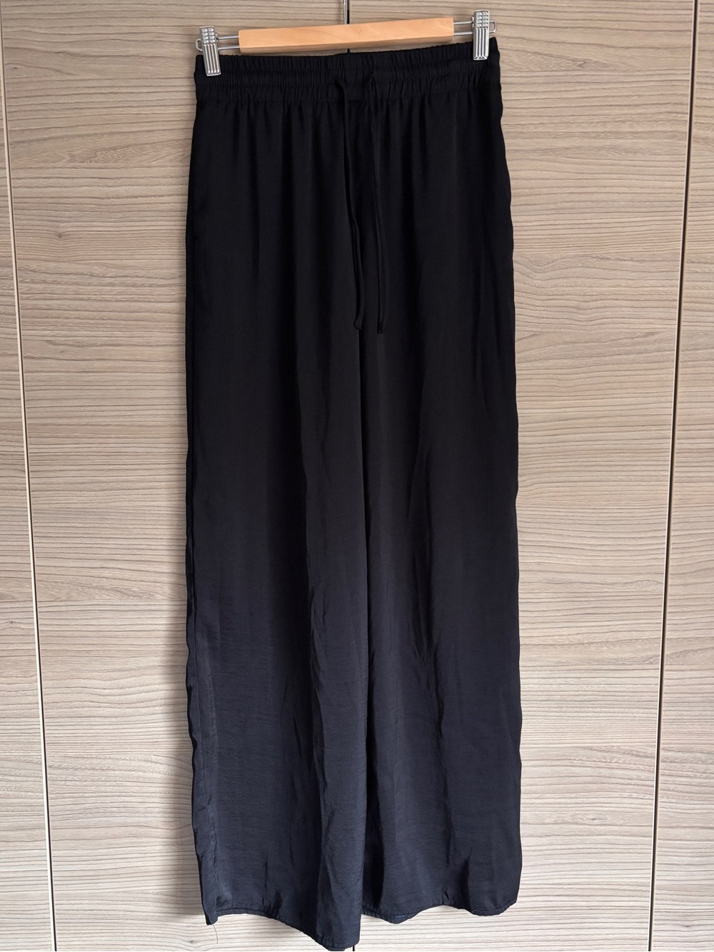 Dynamite Black Satin Palazzo Pants Size S